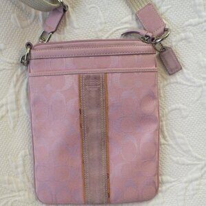 Pink Coach Cross Body Bag with Pink Suede Detail Designer Bag